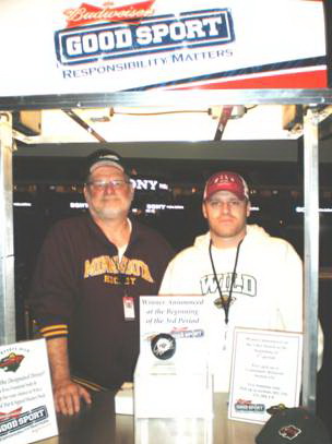 Volunteers at the Wild Hockey Games Designated Driver Booth Jim and Alex 